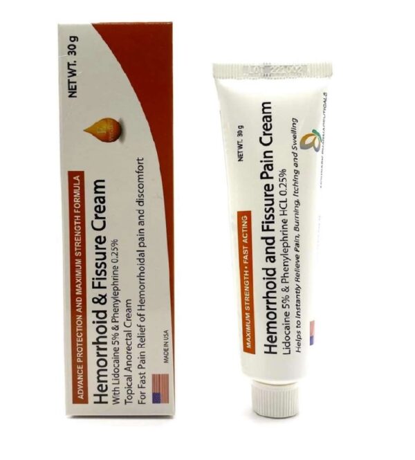Hemorrhoid fissure relief cream lidocaine 5% with phenylephrine